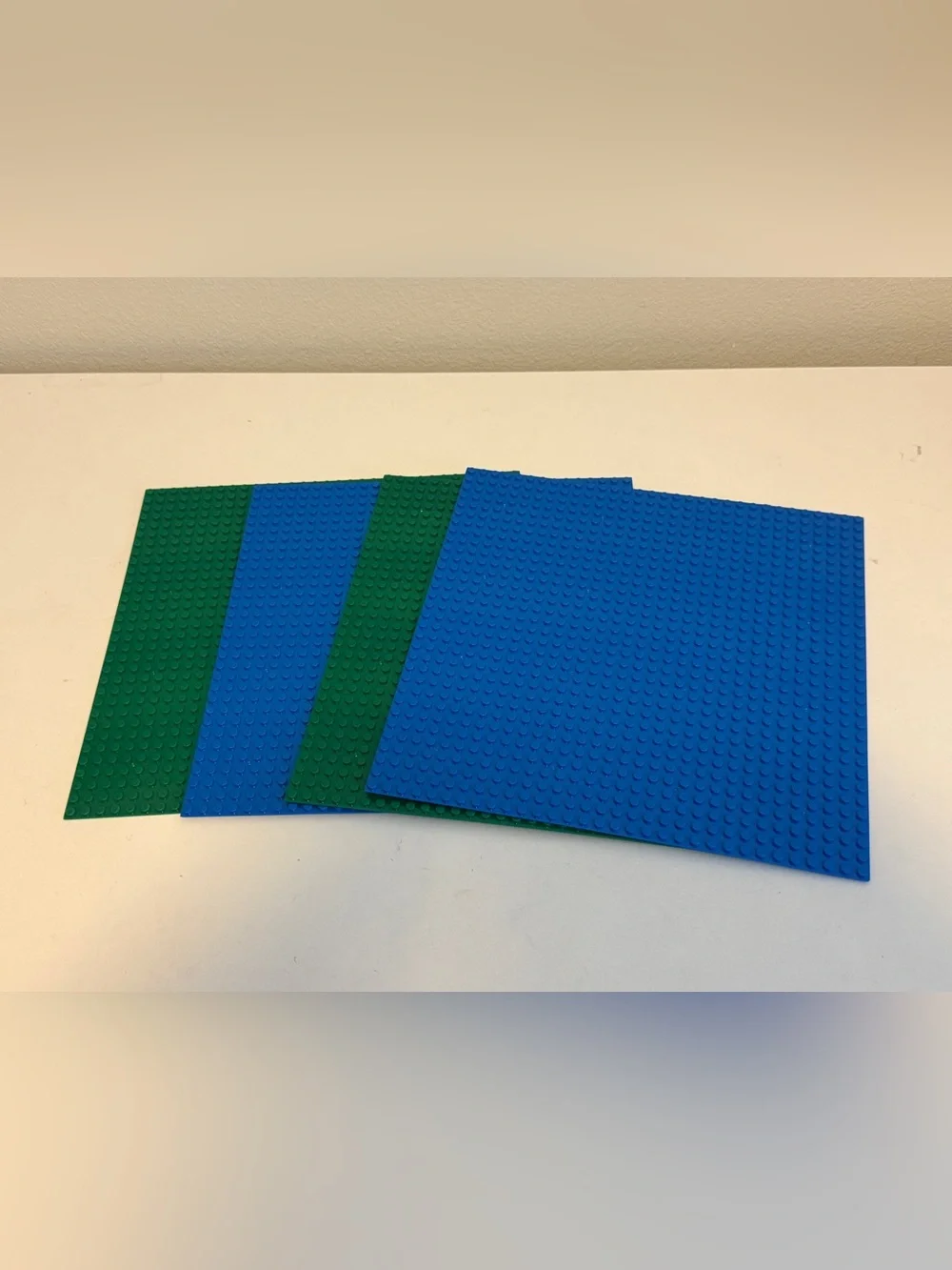 Lego Compatible Base Plates- 2 Blue & 2 green.
